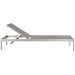 Pemberly Row Modern Aluminum Patio Chaise Lounge Set in Gray/Silver (Set of 4)