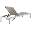Pemberly Row Modern Aluminum Patio Chaise Lounge Set in Gray/Silver (Set of 2)