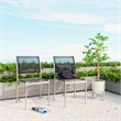 Pemberly Row Modern Aluminum Outdoor Side Chair in Silver/Black (Set of 2)