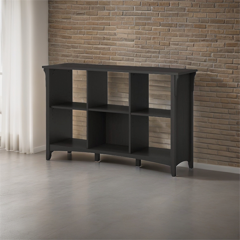 Pemberley Row Wood Vintage Black Organizer Rectangular Adjustable Shelves 47.72
