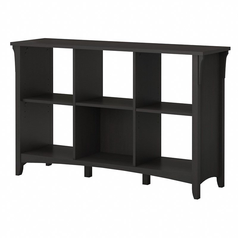 Pemberley Row Wood Vintage Black Organizer Rectangular Adjustable Shelves 47.72