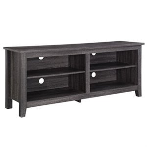 Pemberly Row 58&quot Wood TV Stand Media Console in Charcoal