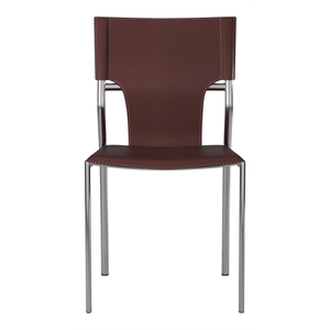 Pemberley Row Faux Leather Dark Brown Dining Chair Rectangular Set of 4