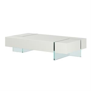 Pemberly Row Coffee Table with 19mm Tempered Glass Base in White