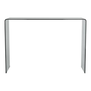 Pemberley Row Glass Clear Sofa Table Rectangular Contemporary 32&quotH x 16&quotW x 47&quotD