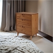 Pemberly Row 3 Drawer Mid Century Modern Wood Dresser in Caramel