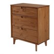 Pemberly Row 3 Drawer Mid Century Modern Wood Dresser in Caramel