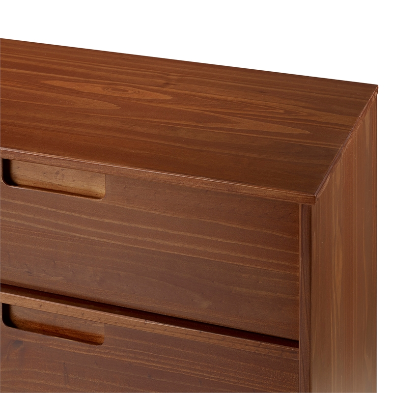 Pemberly Row 6 Drawer Mid Century Modern Wood Dresser in Walnut