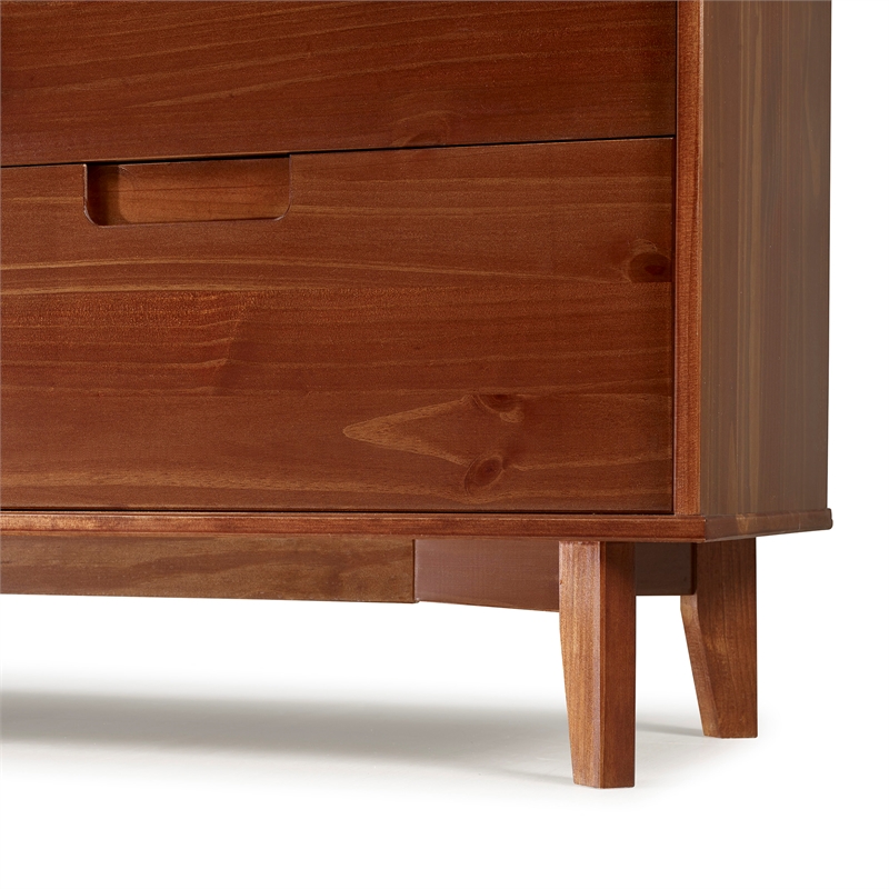 Pemberly Row 6 Drawer Mid Century Modern Wood Dresser in Walnut