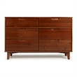 Pemberly Row 6 Drawer Mid Century Modern Wood Dresser in Walnut