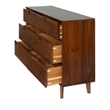 Pemberly Row 6 Drawer Mid Century Modern Wood Dresser in Walnut