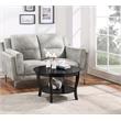 Pemberly Row Round Coffee Table in Black Wood Finish