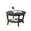 Pemberly Row Round Coffee Table in Gray Wood Finish