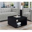 Pemberly Row Square Coffee Table in Black Wood