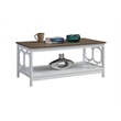 Pemberly Row Coffee Table in White and Driftwood Brown Wood Finish