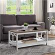 Pemberly Row Coffee Table in White and Driftwood Brown Wood Finish