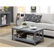 Pemberly Row Coffee Table in Gray Wood Finish with Shelf