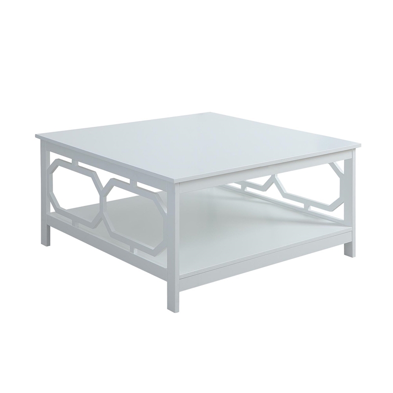 Pemberley Row MDF White Coffee Table Square Large Surface 35.5