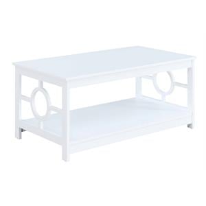 Pemberly Row Contemporary Coffee Table in White Wood Finish