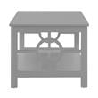 Pemberly Row Coffee Table in Gray Wood Finish with Lower Shelf