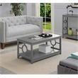 Pemberly Row Coffee Table in Gray Wood Finish with Lower Shelf