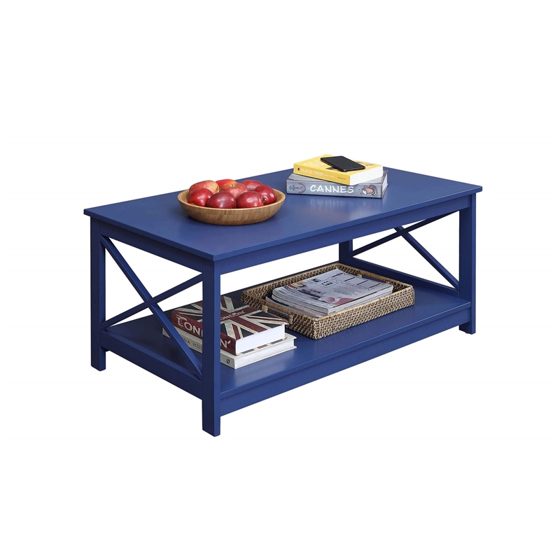 Pemberly Row Coffee Table in Blue Wood Finish