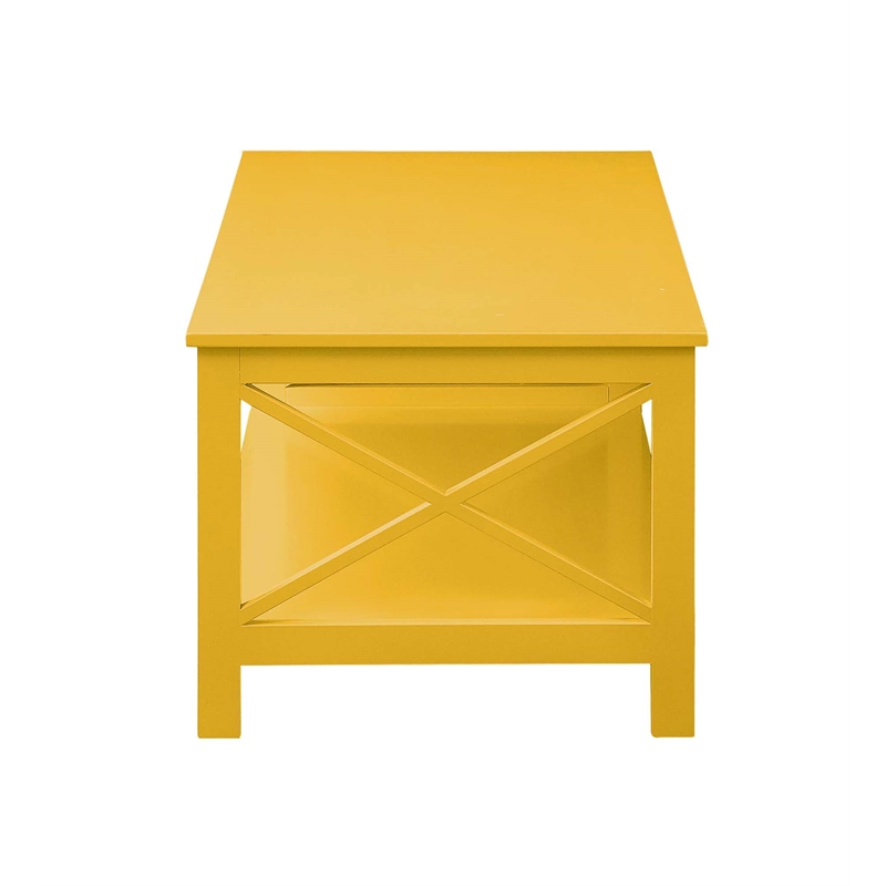 Pemberly Row Coffee Table in Yellow Wood Finish