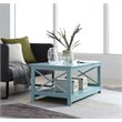 Pemberley Row Wood Sea Foam Green Coffee Table Rectangular Bottom Shelf 17.75