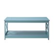 Pemberley Row Wood Sea Foam Green Coffee Table Rectangular Bottom Shelf 17.75