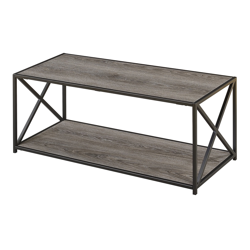 Pemberly Row Coffee Table in Weathered Gray Wood Finish