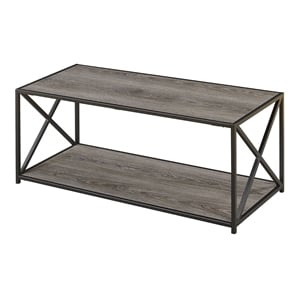 Pemberly Row Coffee Table in Weathered Gray Wood Finish