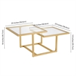 Pemberly Row Metal Two Tier Glass Top Gold Coffee Table