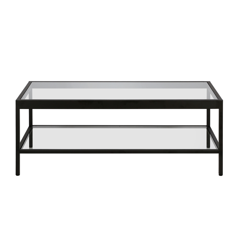 Pemberly Row Traditional Metal Coffee Table Black and Bronze