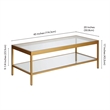 Pemberly Row Traditional Metal Coffee Table Brass