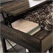 Pemberley Row Engineered Wood and Metal Carbon Oak Coffee Table Rectangular Lift-Top 41.30