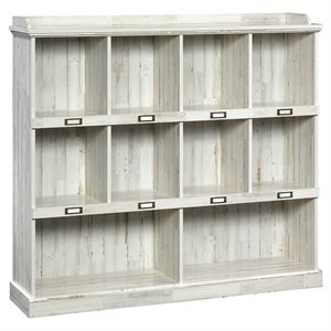 Pemberly Row 10-Cube Modern Engineered Wood Bookcase in White Plank