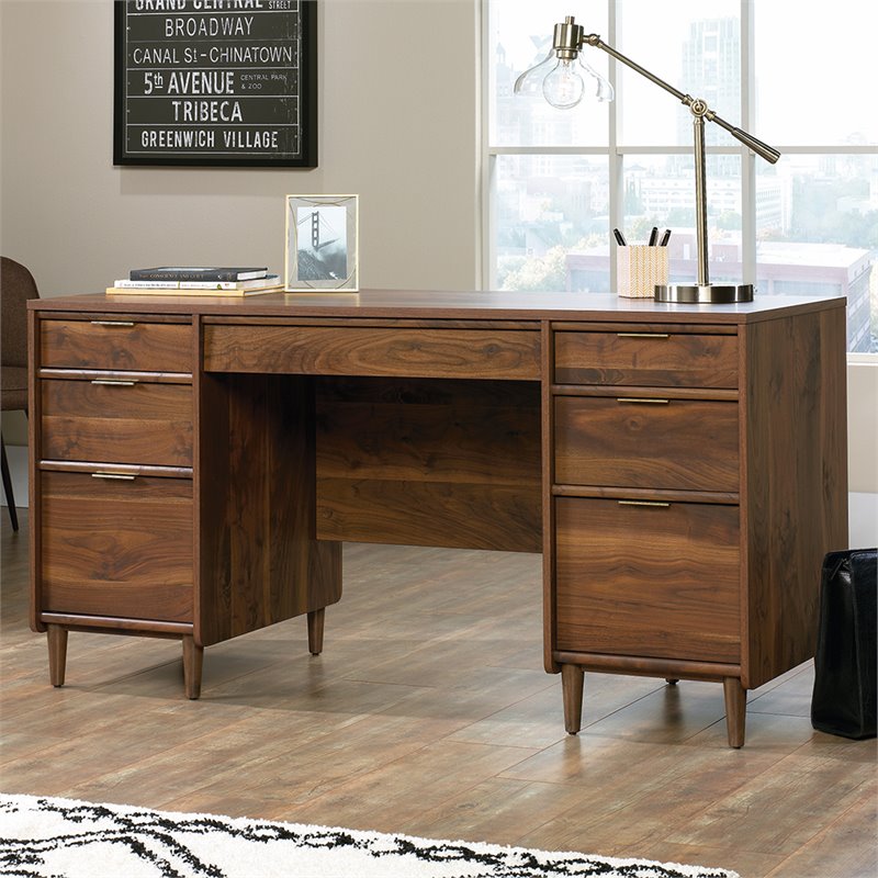 Pemberley Row Engineered Wood Grand Walnut Computer Desk Rectangular 59.06