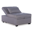 Pemberly Row Upholstered Tufted Fabric Convertible Sofa Bed with Pillow in Gray