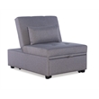 Pemberly Row Upholstered Tufted Fabric Convertible Sofa Bed with Pillow in Gray
