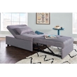 Pemberly Row Upholstered Tufted Fabric Convertible Sofa Bed with Pillow in Gray