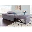 Pemberly Row Upholstered Tufted Fabric Convertible Sofa Bed with Pillow in Gray