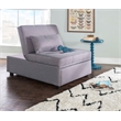 Pemberly Row Upholstered Tufted Fabric Convertible Sofa Bed with Pillow in Gray