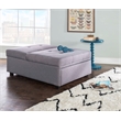 Pemberly Row Upholstered Tufted Fabric Convertible Sofa Bed with Pillow in Gray