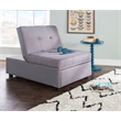Pemberly Row Upholstered Tufted Fabric Convertible Sofa Bed with Pillow in Gray