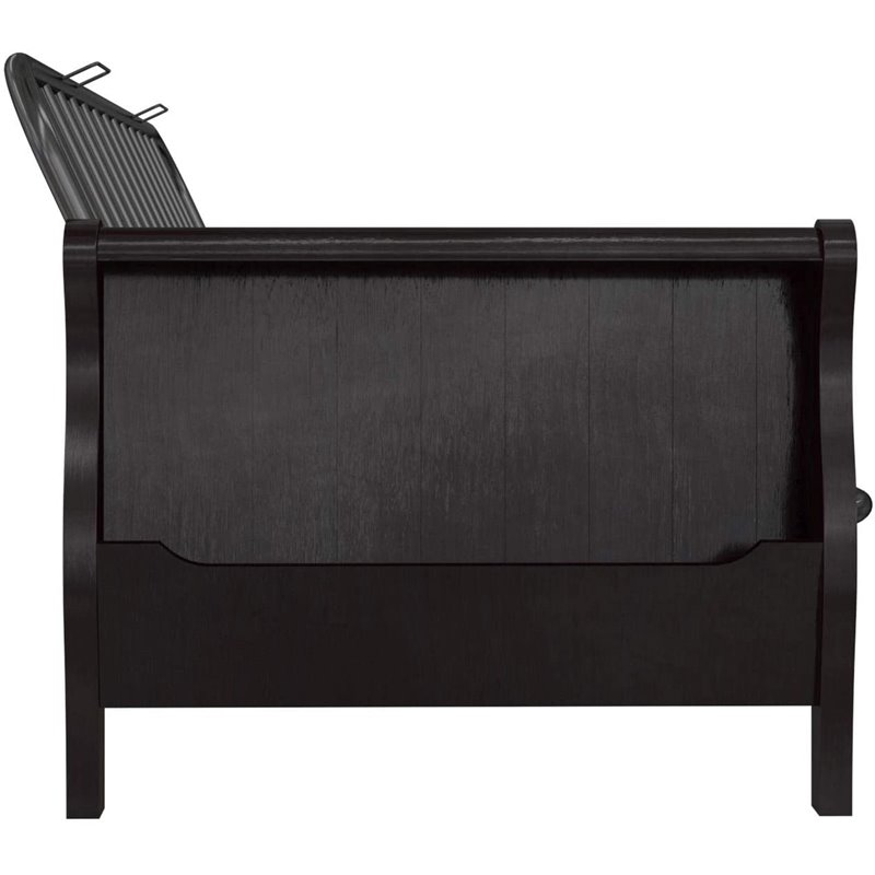 Pemberley Row Solid Wood Espresso Futon Frame Rectangular Convertible 80.5