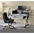 Pemberley Row MDF Wood White/Black Music Recording Studio Desk Rectangular Keyboard Tray 47