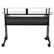 Pemberley Row MDF Wood White/Black Music Recording Studio Desk Rectangular Keyboard Tray 47