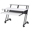 Pemberley Row MDF Wood White/Black Music Recording Studio Desk Rectangular Keyboard Tray 47