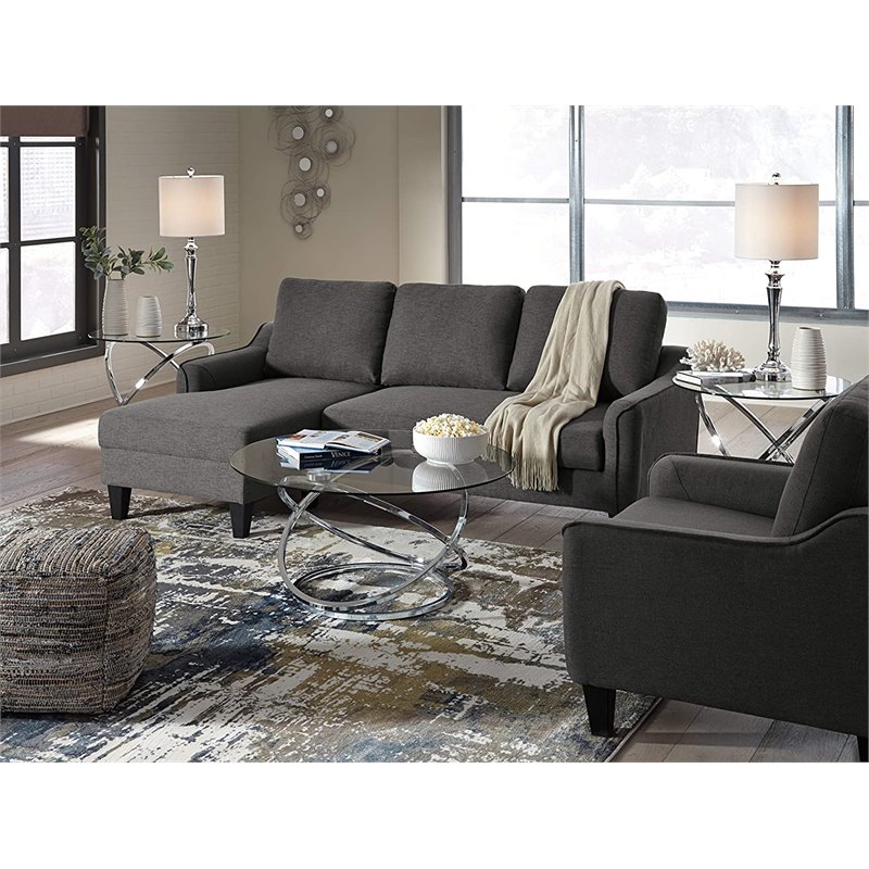 Pemberley Row Clear Tempered Glass Chrome Coffee Table Set Round Adjustable 38