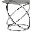 Pemberley Row Clear Tempered Glass Chrome Coffee Table Set Round Adjustable 38